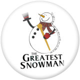 20MM  Christmas  Snowman  Deer   Print   glass  snaps buttonDeer