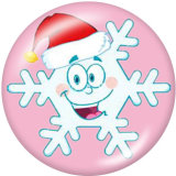 20MM  Christmas  snowflake  Print   glass  snaps buttons