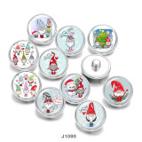 20MM  Christmas  Print   glass  snaps buttons