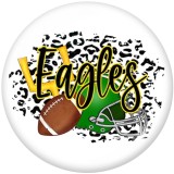20MM  Sports  Eagles  Patriots  Print   glass  snaps buttons