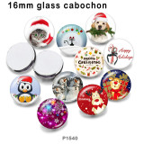 10pcs/lot  Christmas  Cat  Dog  glass picture printing products of various sizes  Fridge magnet cabochon