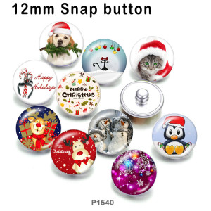 10pcs/lot  Christmas  Cat  Dog  glass picture printing products of various sizes  Fridge magnet cabochon