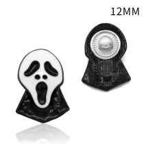 12MM Halloween design metal silver plated snap charms Multicolor