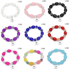 1 buttons With  snap crystal Elasticity  bracelet fit12MM  snaps jewelry