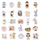 40 cartoon cute bear and cartoon rabbit bear graffiti stickers suitcase laptop waterproof stickers