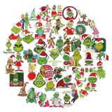 50 pieces of movie green hair monster Grinch graffiti stickers motorcycle suitcase notebook waterproof without leaving glue