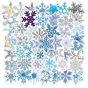50 Christmas decoration glass snowflake pattern stickers laptop suitcase ipad waterproof stickers