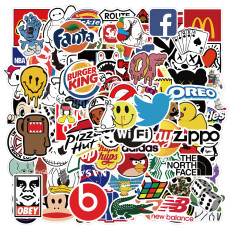 101 new personality cartoon tide brand graffiti stickers mobile phone skateboard luggage waterproof without leaving glue stickers removable