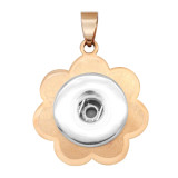 Stainless steel flower pendant fit snaps jewelry