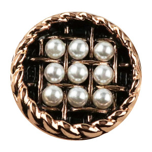 20MM High quality metal pearl silver gold plated snap charms fit 20mm snap jewelry
