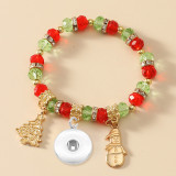 Christmas Bracelet Crystal Beaded Christmas Tree Bracelet fit18&20MM  snaps jewelry