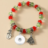 Christmas Bracelet Crystal Beaded Christmas Tree Bracelet fit18&20MM  snaps jewelry