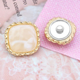 20mm golden metal square high-grade resin charms fit 20mm snap jewelry