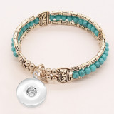 Turquoise colored silver bracelet fit18&20MM  snaps jewelry