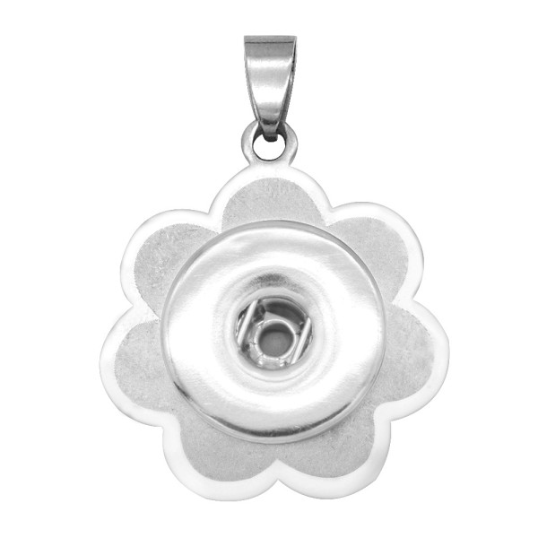 Stainless steel flower pendant fit snaps jewelry