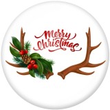 20MM  Christmas  Snowman  Deer  Love  Print   glass  snaps buttons
