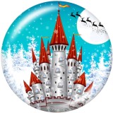 20MM  Christmas  Snowman  Santa Claus  Print   glass  snaps buttons