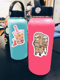 50 cute pearl milk tea graffiti stickers notebook guitar water cup trolley case waterproof stickers