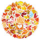 50 Autumn Leaves Maple Leaf Fall Graffiti Stickers Laptop Water Cup Waterproof Luggage Stickers