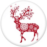 20MM Christmas  rabbit  Deer  Print   glass  snaps buttons
