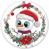 20MM  Christmas  Snowman   Print   glass  snaps buttons