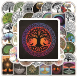 50 new totem tree of life graffiti stickers waterproof suitcase notebook scooter water cup stickers