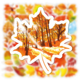 50 Autumn Leaves Maple Leaf Fall Graffiti Stickers Laptop Water Cup Waterproof Luggage Stickers
