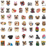 50 new cartoon sharpei dog pug graffiti stickers water cup trolley case scooter helmet waterproof stickers