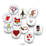20MM  Christmas  Snowman  Deer  Love  Print   glass  snaps buttons