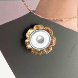 25MM High quality metal pearl Sun flower silver gold plated snap charms fit 20mm snap jewelry