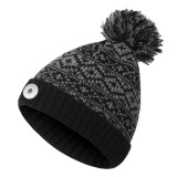 Autumn and winter new fur ball knitted hat to keep warm and thicken for riding fit 18mm snap button jewelry