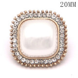 20MM High quality metal pearl  gold plated snap charms fit 20mm snap jewelry