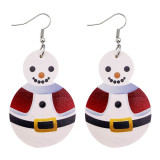 Christmas snowman Leather Earrings