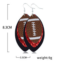Double deck rugby Leather Earrings
