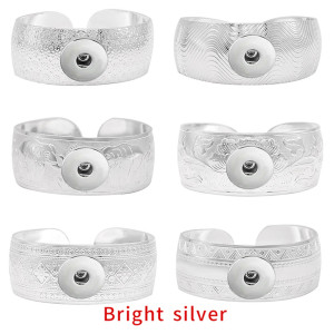 1 buttons  Plating Bright silver snap bracelet fit snaps jewelry