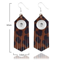Leopard tassel bright color Leather Earrings fit 18mm chunks