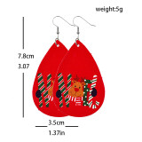 Christmas Snowflake Santa Claus  Christmas Tree Candy Leather Earrings