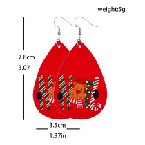 Christmas Snowflake Santa Claus  Christmas Tree Candy Leather Earrings