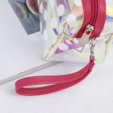 TPU cosmetic bag portable zipper key bag cartoon dot square bag fit 18mm chunks