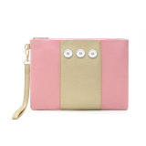 New Fashion Stitching Contrast Color Clutch, Envelope, Clutch fit 18mm snap button jewelry