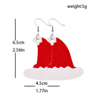 Christmas Snowflake Santa Claus  Christmas Tree Candy Leather Earrings