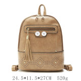 Leather retro pattern fashion tassel backpack fit 18mm snap button jewelry