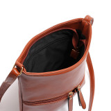 Simple fashion large capacity single shoulder bag messenger bag soft leather all-match casual fit 18mm snap button jewelry