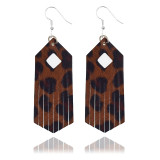 Leopard tassel bright color Leather Earrings