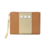 New Fashion Stitching Contrast Color Clutch, Envelope, Clutch fit 18mm snap button jewelry