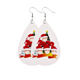Christmas Snowflake Santa Claus Elk Christmas Tree Candy Leather Earrings