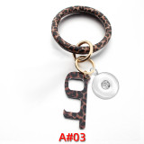Bracelet Epidemic Prevention Keychain PU Leather Bracelet Non-contact Acrylic Keychain Door Opener fit snaps chunks  Snaps Jewelry