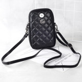 Checkered Bee Market Leather Crossbody Bag fit 18mm chunks