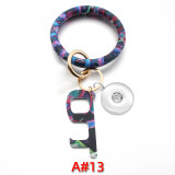 Bracelet Epidemic Prevention Keychain PU Leather Bracelet Non-contact Acrylic Keychain Door Opener fit snaps chunks  Snaps Jewelry
