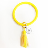 Bracelet PU leather tassel bracelet key chain bag pendant fit snaps chunks  Snaps Jewelry